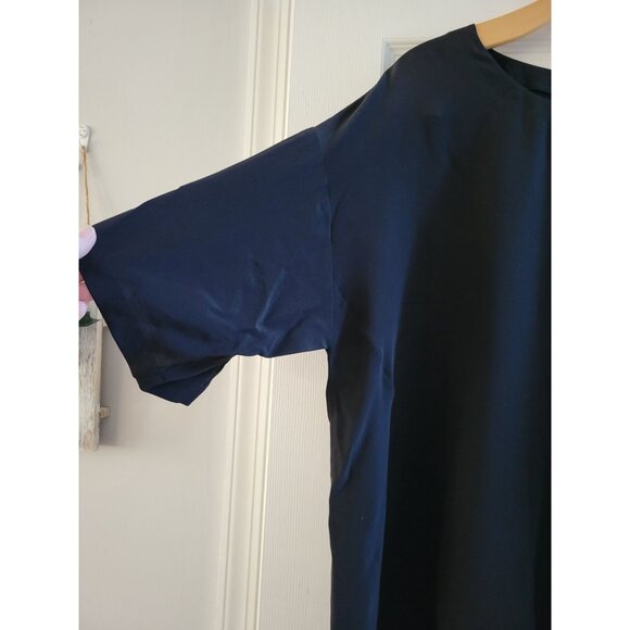 M Missoni Black Silk oversized black blouse size Large short sleeve Minimalist - Picture 3 of 8